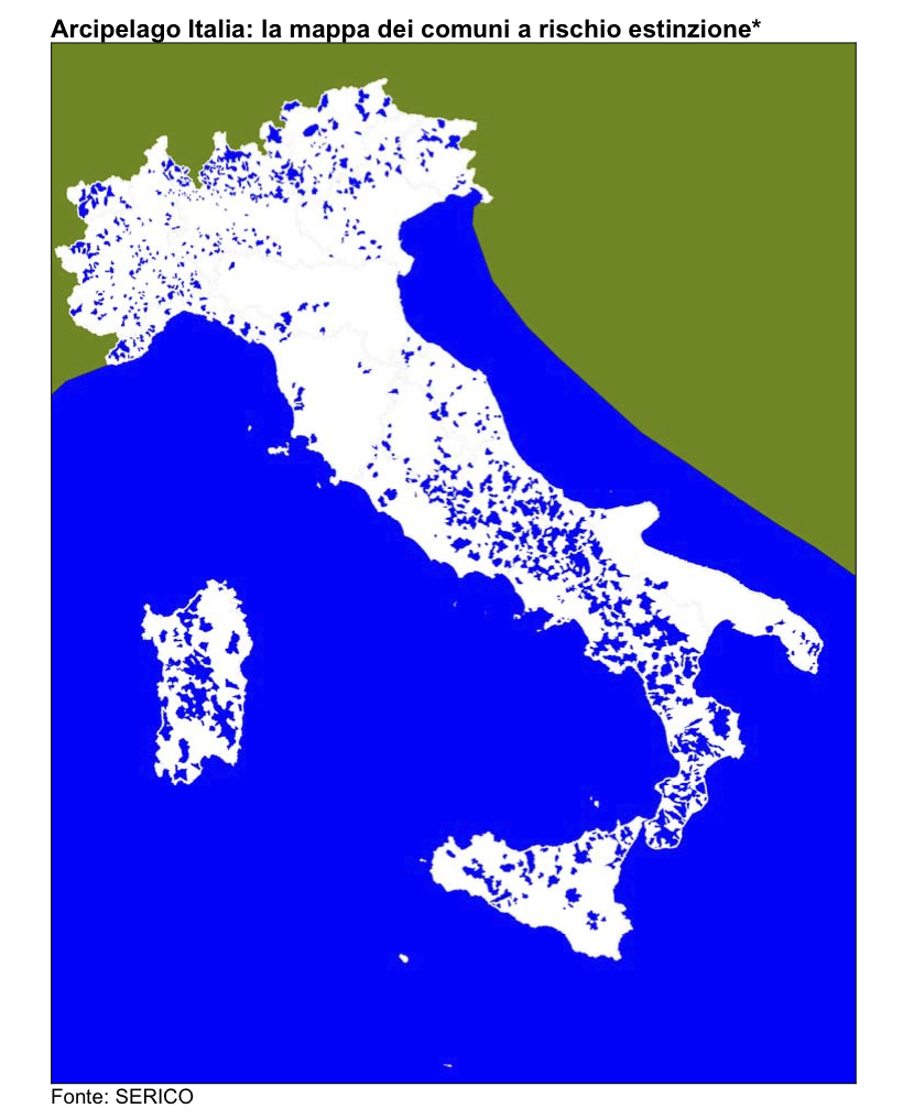 Arcipelago Italia- la mappa dei comuni a rischio estinzione*